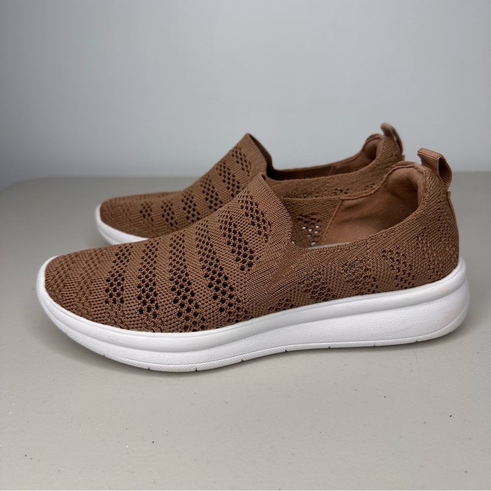 Clarks Cloudsteppers Ezra Path Knit Slip-On Sneakers Women's Size 6.5 Brown